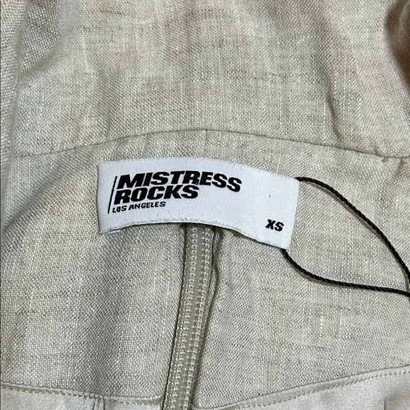 Mistress Rocks Linen Corset Cropped Jacket Bustier Top XS Ivory Structured - Picture 5 of 6